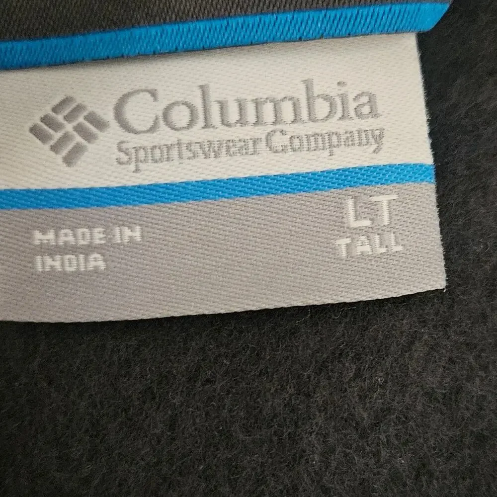 Columbia Black Fleece Full Zip Vest Size Large Tall